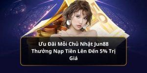 Thưởng ưu đãi mỗi chủ nhật tại nhà cái uy tín Jun88